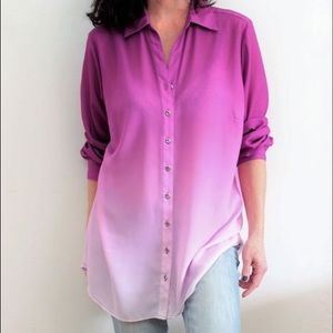 Christopher Banks Ombré Dip Dye Button Down Shirt